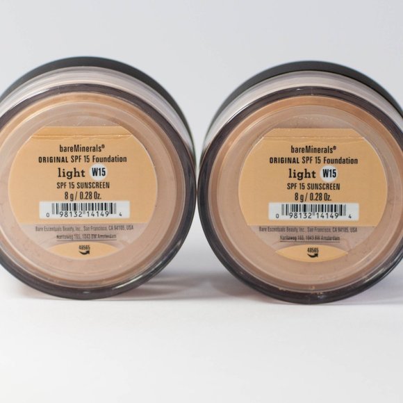 #NWT bareMinerals SPF15 Original Foundation Light W15 8g/0.28oz - Lot of 2 - Picture 1 of 2